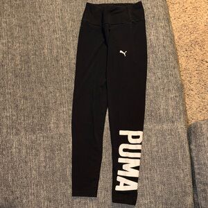 Puma Black and White Logo Leggings